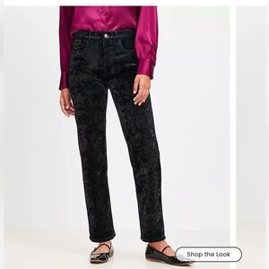 Ann Taylor Black Velvet Staight Leg Jeans, size 16